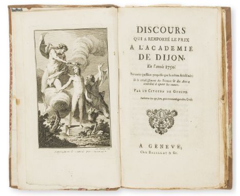 [Rousseau (Jean Jacques)] Discours qui remporté a l'Academie de Dijon, en l'année 1750, first edition, issue with "horloges" 