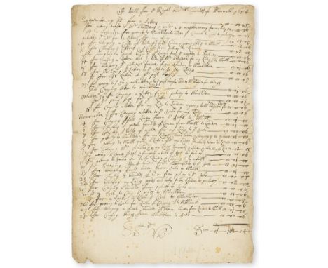 Penny Post.- Howell (William, waterman, fl. 1680s) A Bill for ye Right Honble Countess of Plimmoth 1684 [Ursula Widdrington (