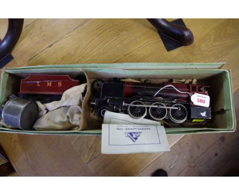 A Bassett-Lowke O gauge steam LMS 4-6-0 Super Enterprise Locomotive and Tender, 6656/0, in original box and with instruction 