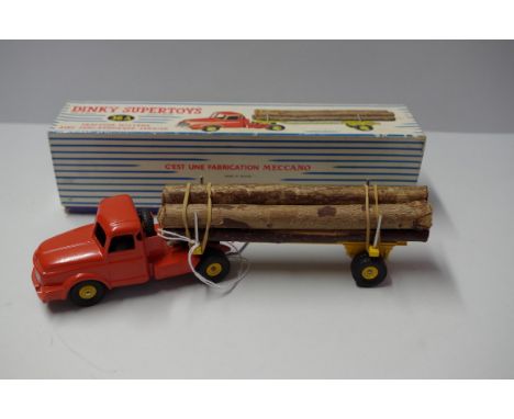 A French Dinky Supertoys Willeme Tractor and Lumber Carrier,&nbsp;No.36A, boxed.&nbsp; 