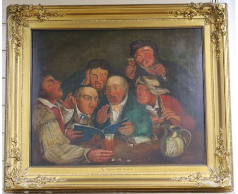 Charles Relitt, oil on canvas, 'Life's a Bumper', a portrait of The Tideswell Glee singers, depicting the celebrated singer S