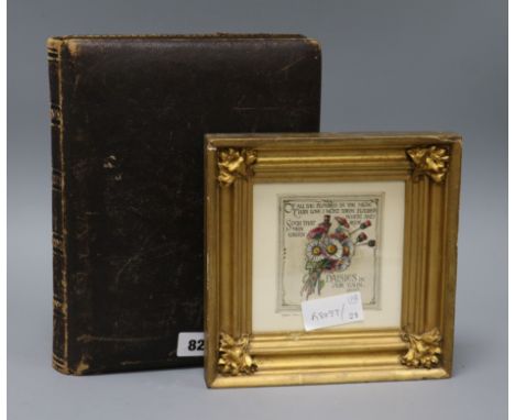 A leather photo album and framed print