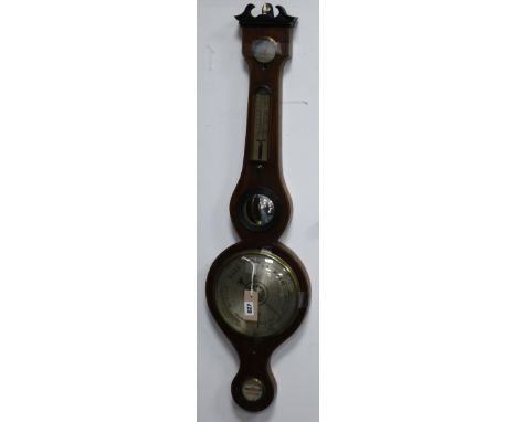 A Victorian mahogany wheel barometer W.25cm