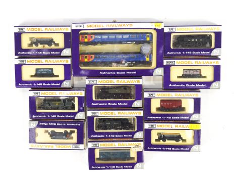 Twelve boxed Dapol locomotives/carriages etc, (one with two items), a magazine and four boxed of LGB track