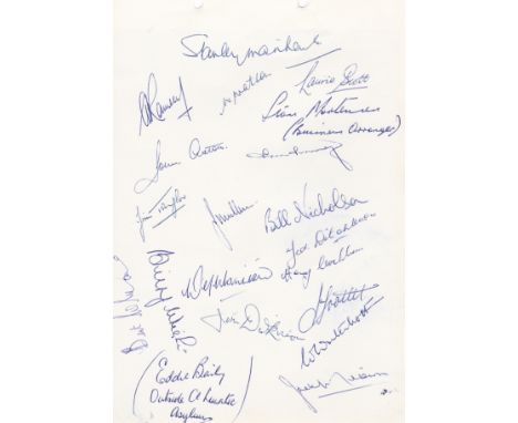 WORLD CUP 1950     Black and white photograph of "Vista Parcial Brazil" with 20 England ink signatures on reverse including M