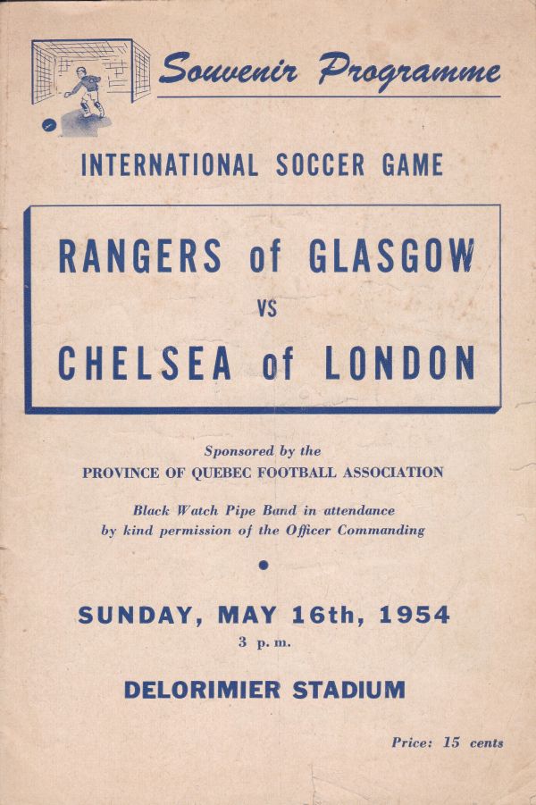 GLASGOW RANGERS - CHELSEA 1954 Scarce programme, Rangers of ...