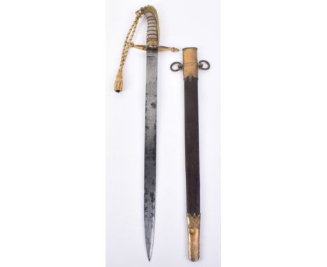 A Victorian 1857 pattern naval Midshipman’s dirk, by F. Highatt, Outfitter, Gosport, with Royal cipher, crowned fouled anchor