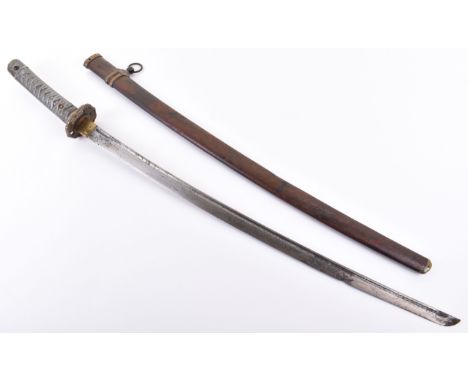 A Japanese WWII Officers Katana, blade stamped 30305, in associated scabbard, 26in blade