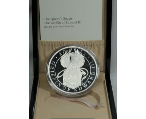 UNITED KINGDOM. Elizabeth II, 1952-2022. Silver 500 pounds, 2021. The Royal Mint. Proof.  Fifth crowned portrait of Elizabeth