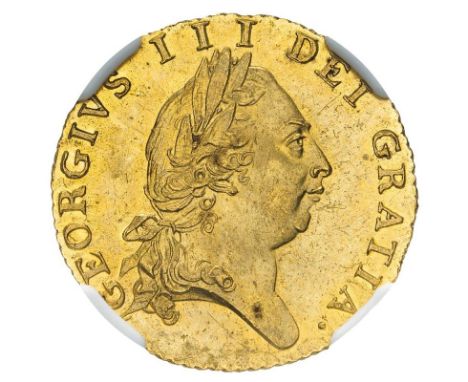 GREAT BRITAIN. George III, 1760-1820. Gold half-guinea, 1787. Single-finest graded.Fifth laureate head right; GEORGIVS III DE