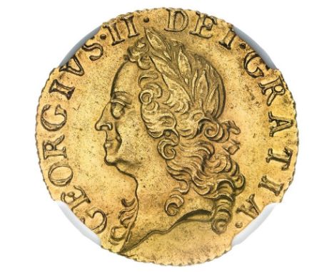 GREAT BRITAIN. George II, 1727-60. Gold half-guinea, 1759. - A very high-grade example of a difficult series.- Graded NGC MS6