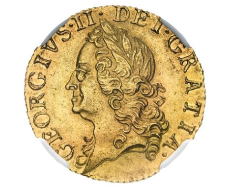 GREAT BRITAIN. George II, 1727-60. Gold half-guinea, 1759. - A very high-grade example of a difficult series.- Graded NGC MS6