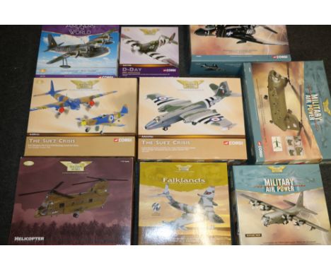 9&nbsp;Corgi diecast scale The Aviation Archive aircraft models including AA33205 McDonnell F4J Phantom, AA34201 Boeing Verto