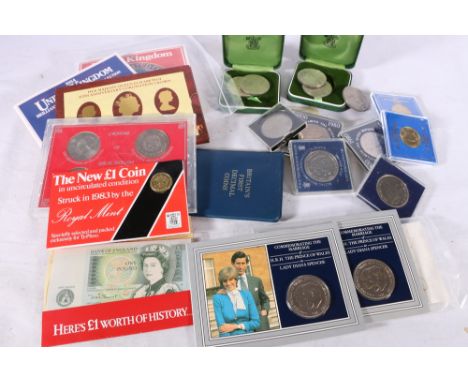 UNITED KINGDOM Elizabeth II coins including twenty modern nickel crowns, some boxed and in carded sleeves, 40th anniversary £