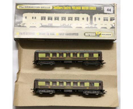 Wrenn OO HO gauge model railways The Brighton Belle Southern Electric Pullman motor coach two car set W3006/7 brown/cream, bo