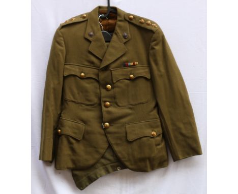 British Army dress uniform khaki green jacket with Berks and Sons of Llandrindod Wells label having Pitt and Co of London bra