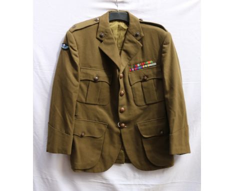 British Army green khaki dress uniform jacket with Hogg Sons and J B Johnstone Ltd of London label penned " MAJOR J A MCCANCE