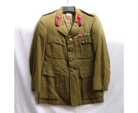 British Army green khaki dress uniform jacket with William Anderson and Sons Ltd of Edinburgh label "Major J H Hicks G 20632 