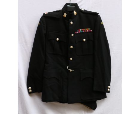 British Army dress uniform jacket with Flights Ltd of Camberley interior pocket label "W H Vaughan Esq 39th 26.9.55", having 