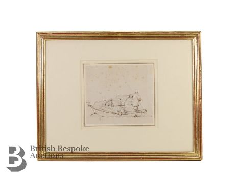 George Chinnery (1774-1852) pencil and brown ink sketch, depicting a figure Tanka boat woman, approx 16 x 14 cms, framed and 