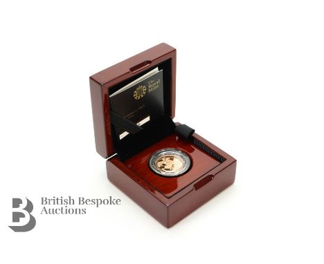 The Sovereign 2015 Gold Proof Coin, Fifth Portrait, The Royal Mint in original presentation box with certificate no. 3839 of 