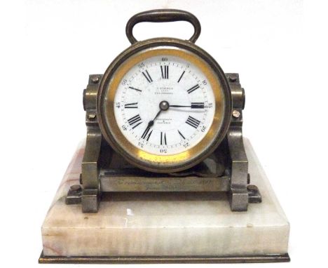 Brass clock possibly ships clock made by G Dimmer, Portsmouth and Southsea