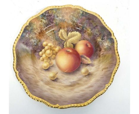 A Royal Worcester side plate painted with fruit and signed by N Creed20cm diametergood condition overall small scratch to cen