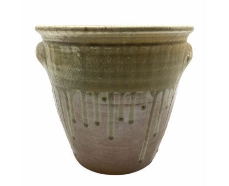 Andrew McGarva (b1956), Wobage Farm studio pottery planter with slip decoration H23cm x D27cm