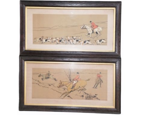 After Cecil Aldin (British 1870-1935): 'Trouble Ahead' and 'The White Hart at Hook', two coloured prints signed in the plate 