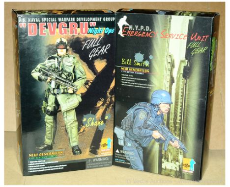 Dragon 1/6 12" Action Figures. 72001 NYPD Emergency Service Unit "Bill Smith" &amp; 72008 US Naval Special Warfare Developmen