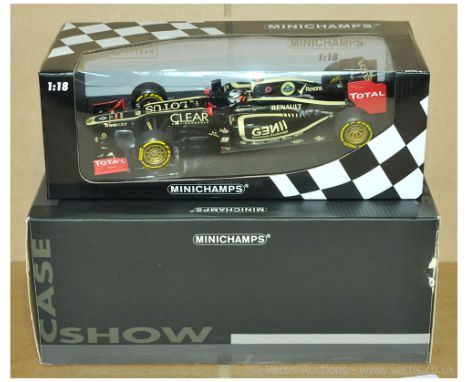 Minichamps a boxed pair to include 110 120009 Lotus Renault E20 'K. Raikkonen' 2012 &amp; Show Case. Conditions generally app