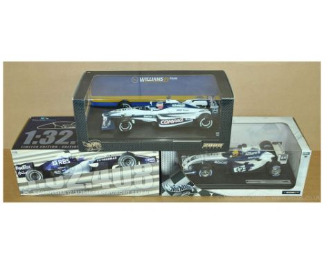 Hot Wheels a boxed Formula 1 Williams group to include B6198 Williams F1 FW26 'Ralf Schumacher', 26736 Williams F1 FW22 'Jens