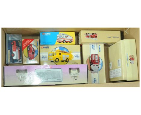 Corgi a boxed Fire &amp; Military related group to include 07407 Land Rover 'City of Bath Fire Brigade', CC55108 Diamond T Ta