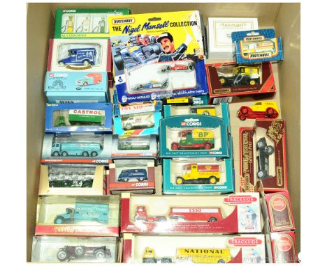 Corgi, Lledo, Brumm, Matchbox mixed group of vehicles. To include Corgi 06501 Morris 1000 Van - "Shell - BP", Lledo Trackside