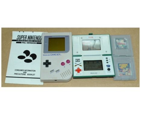 A Nintendo related group to include Nintendo Game Boy, Nintendo Game &amp; Watch Zelda Multi Screen, Boulder Dash &amp; Dr Fr