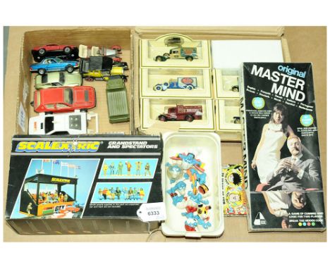 Scalextric, Corgi, Lledo &amp; others - mixed group of items. To include Scalextric Grandstand + unpainted spectators, Master