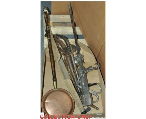 A mixed group to include Harness for Horse, Pan &amp; Weighing Tool. COLLECTION ONLY. Conditions generally appear Fair. (4)