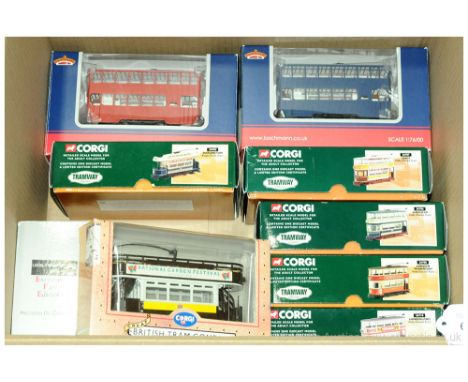 Corgi, EFE &amp; Bachmann Group Of Trams. To include Corgi 36902 Single Deck - Darlington, Corgi Double Deck Open "National G