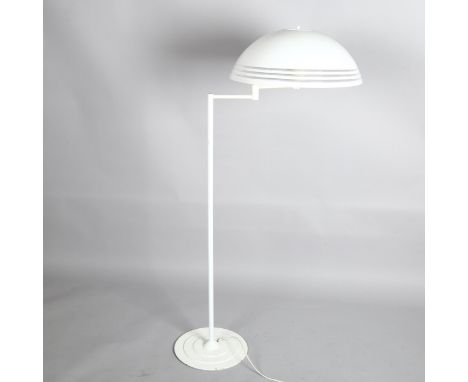 A 1970s' standard lamp with plexiglass shade, h 130cmGood condition, recently rewired and tested 