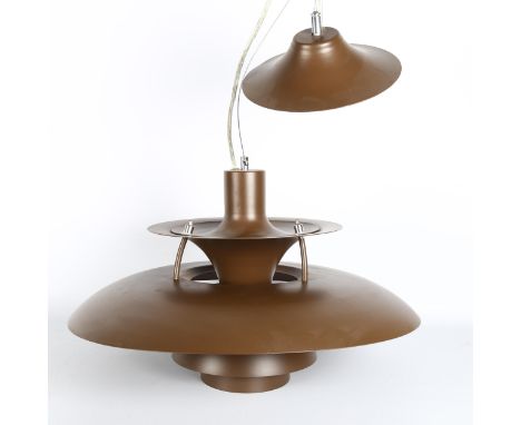 **DESCRIPTION CHANGE** *In style of Louis Poulson* for Poul Henningsen aluminium pendant lamp, shade diameter 50cm&nbsp;Good 
