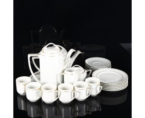 Rosenthal, Classic Rose, Donatello coffee and tea set, originally designed 1905 comprising tea pot, coffee pot milk jug & sug