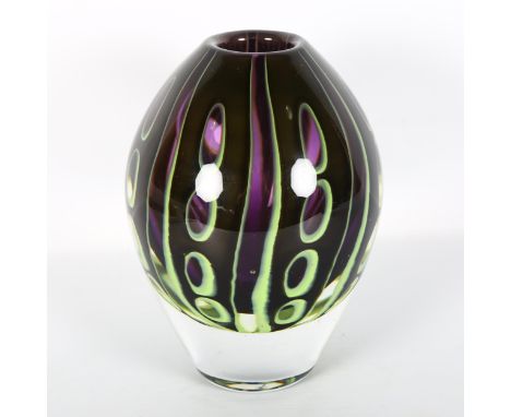 MARTTI RYTKONEN for Orrefors, a Graal glass vase, hand signed to base and dated Orrefors Studio 2001, height 23cmGood conditi