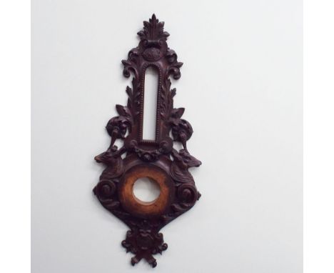 Black Forest style carved oak banjo barometer case only 