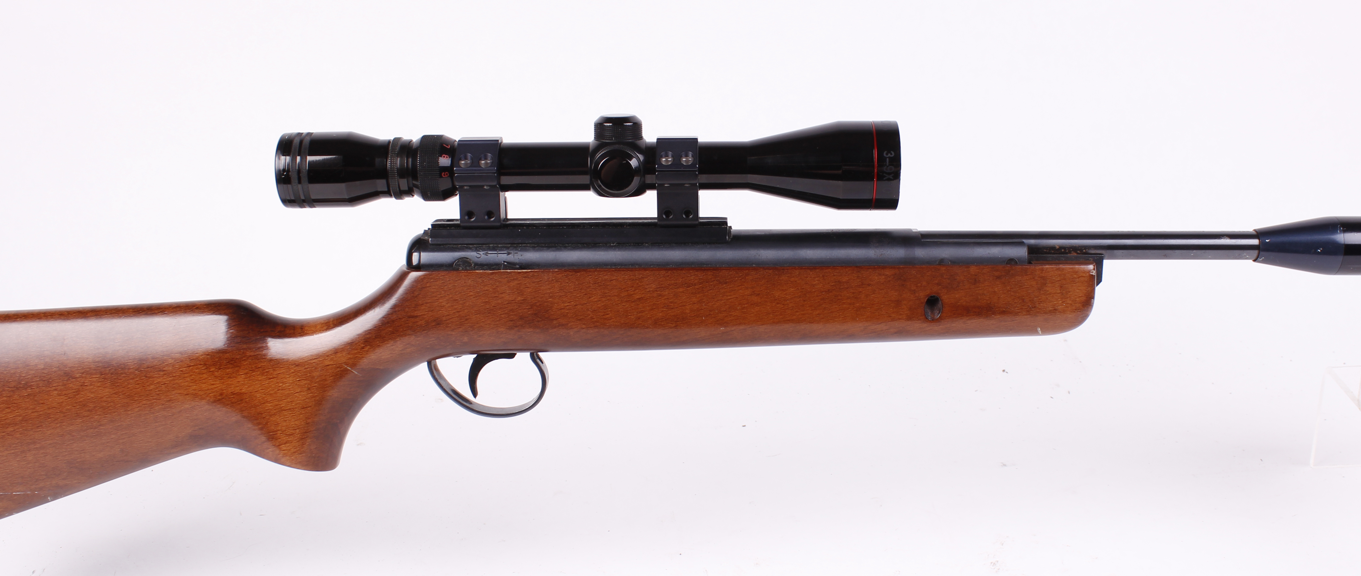 .22 BSA Meteor break barrel air rifle, fitted moderator, mounted 39x40