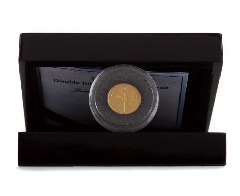 THE 2012 PROOF DOUBLE JUBILEE, DOUBLE PORTRAIT GOLD QUARTER SOVEREIGN,in box, with certificate of authenticityProvenance: A P