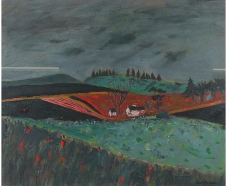 DAVID MCLEOD MARTIN RSW RGI SSA (1922-2018) *ARR*  Near Drum&nbsp;  Oil painting on canvas, signed lower right, 44cm x 54cm, 