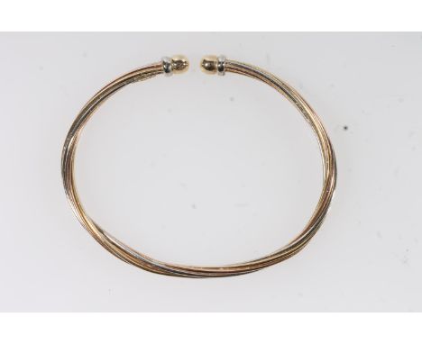 Italian 18ct gold torque bangle, 11.1g.