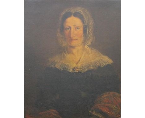 19TH CENTURY SCHOOL  Half length portrait of a lady, possibly Janet Brown (daughter of Reverend Brown of Inverkeithing)  Oil 