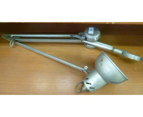 A mid 20thC Admel Fingalite grey painted steel weighted light with clamp fitting       RSF