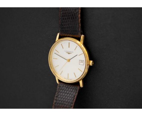 LONGINES - A gold-plated gentleman's manual wind dress watch. Ref. L 995.2, case no. 20168164, circa 1986, the silvered dial 